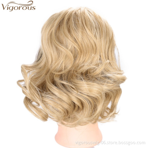 Vigorous Synthetic Body Wave Drawstring Ponytail Hair Extension Hight Puff Hair Bun Chignon Hair Piece